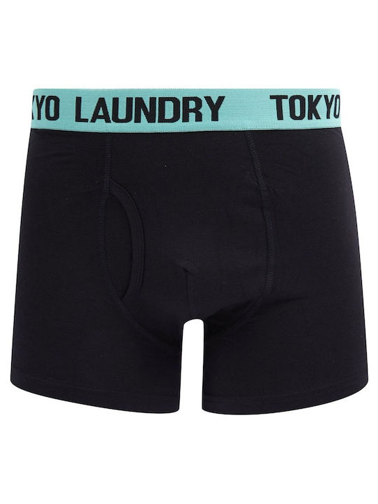 Tokyo Laundry Herren Boxershorts Black/Sachet Pink/Dusty Jade 2Packung