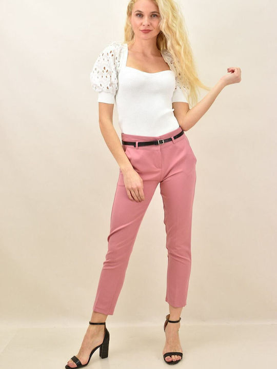Damen Stoffhose in Schlank Passform Rosa