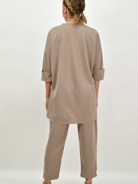 Damen Beige Set mit Hose in Relaxed Passform 1251352010
