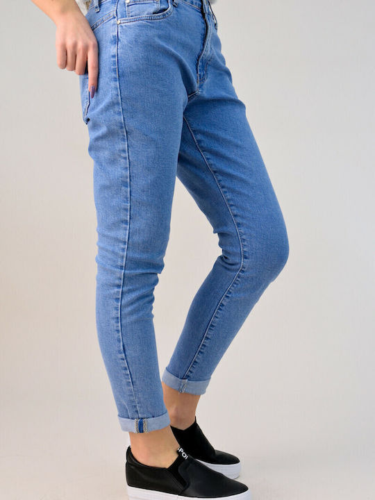 Hoch tailliert Damenjeans in Mom-Passform