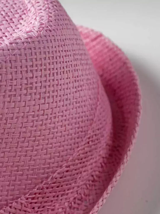 Kinderhut Fedora Stroh Rosa