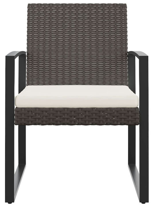 Outdoor Chair Polypropylene Black with Cushion 2pcs 47.5x52.5x77.5cm