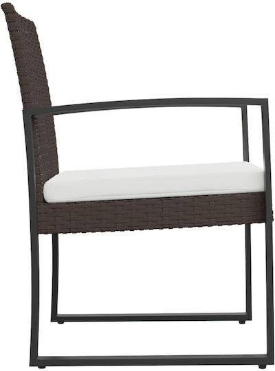 Outdoor Chair Polypropylene Black with Cushion 2pcs 47.5x52.5x77.5cm