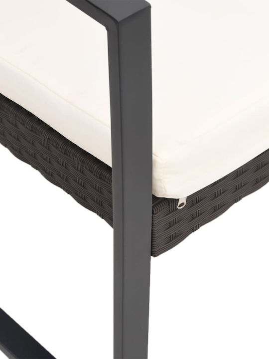 Outdoor Chair Polypropylene Black with Cushion 2pcs 47.5x52.5x77.5cm