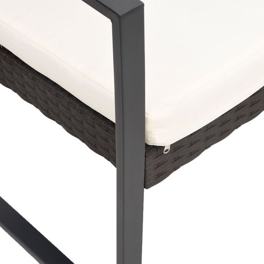 Outdoor Chair Polypropylene Black with Cushion 2pcs 47.5x52.5x77.5cm