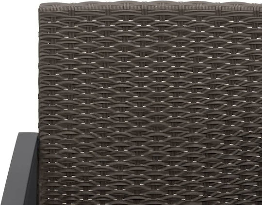 Outdoor Chair Polypropylene Black with Cushion 2pcs 47.5x52.5x77.5cm