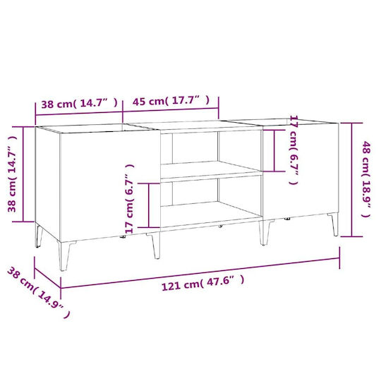 vidaXL Hi-Fi Furniture White 38x121x48cm
