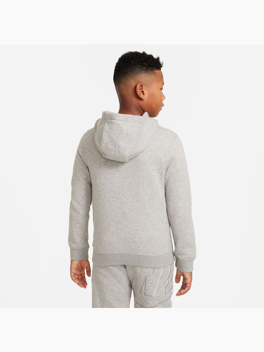 Nike Kids Sweatshirt with Hood and Pocket Gray