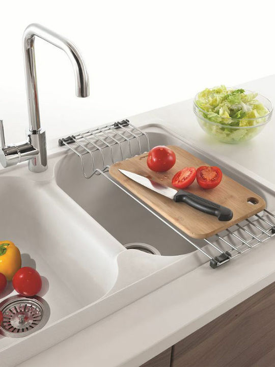 Metaltex Sink-Tex Metallic Silver Sink Rack 54x20x4cm