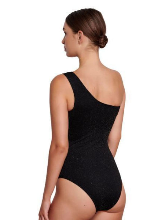 Palmariva One Shoulder Swimsuit Black