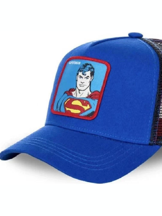 Superman Παιδικό Καπέλο Jockey Υφασμάτινο Μπλε