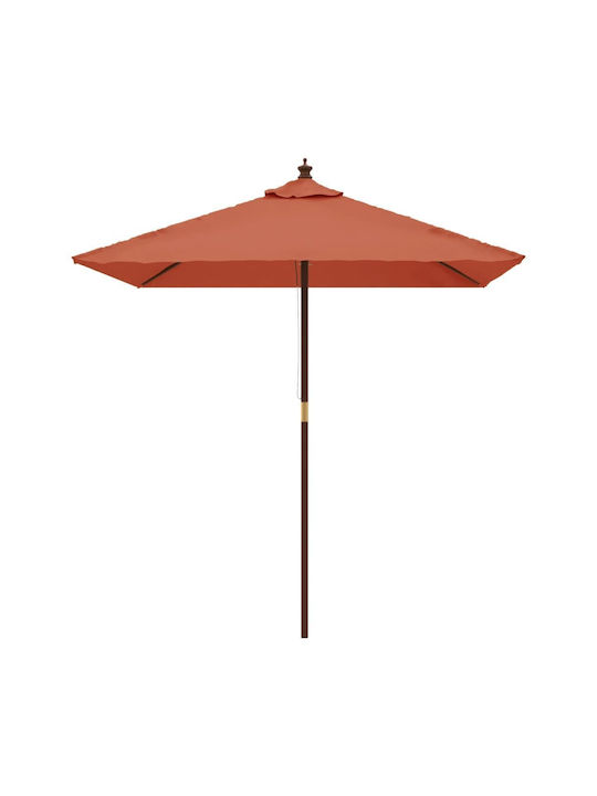 Square Garden Parasol Metal Orange 1.98x1.98xHeight 2.31m