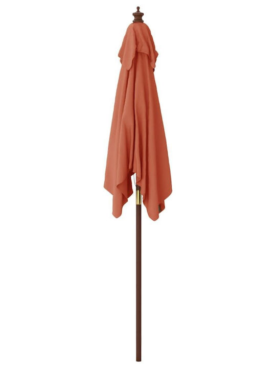 Square Garden Parasol Metal Orange 1.98x1.98xHeight 2.31m