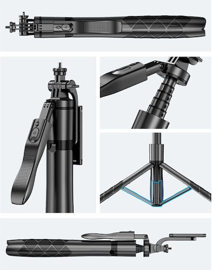 Techsuit L16 Selfie Stick με Bluetooth / Τηλεχειριστήριο Μαύρο