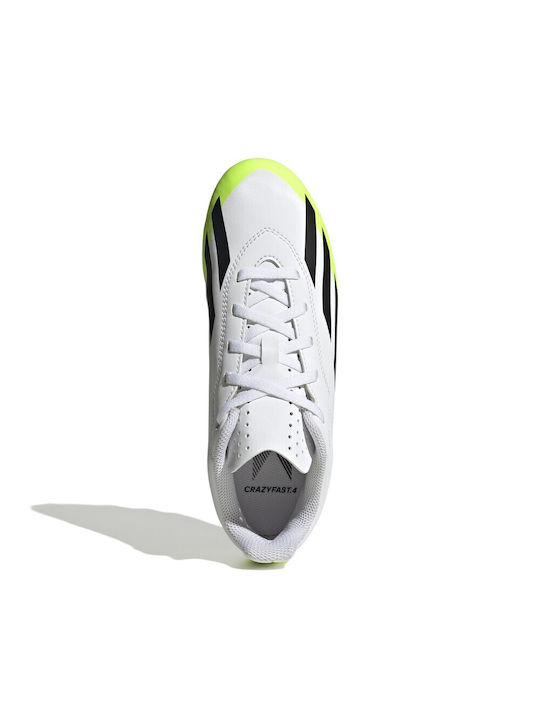 Adidas Παιδικά Ποδοσφαιρικά Παπούτσια Crazyfast.4 με Τάπες Λευκά