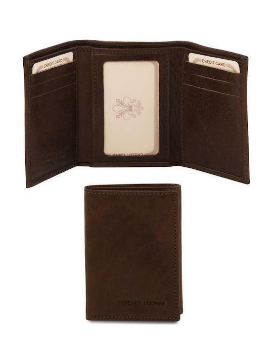 Leather Men's Wallet Cards Dark Brown