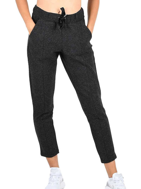 Women's Fabric Trousers Tapered Line Gray