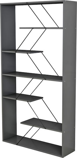Βιβλιοθήκη Tars Γκρι 84x24x157εκ.