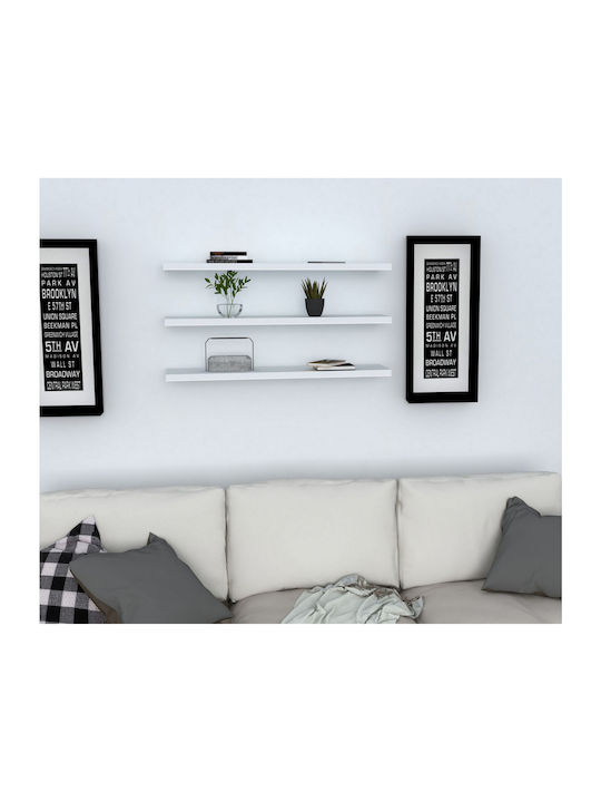 Shelves Wall White 3pcs 60x14.5x1.8cm