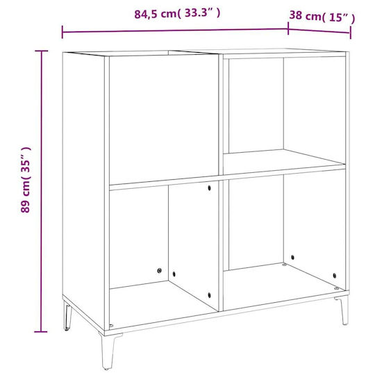 vidaXL Hi-Fi Möbel Gray 38x84.5x89cm