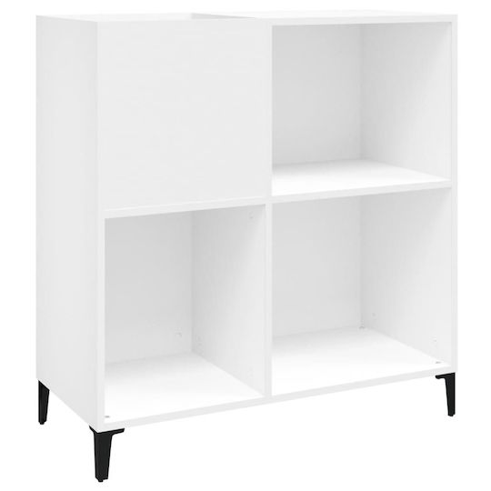 vidaXL Mobilier Hi-Fi cu 3 Rafturi Alb 38x84.5x89cm