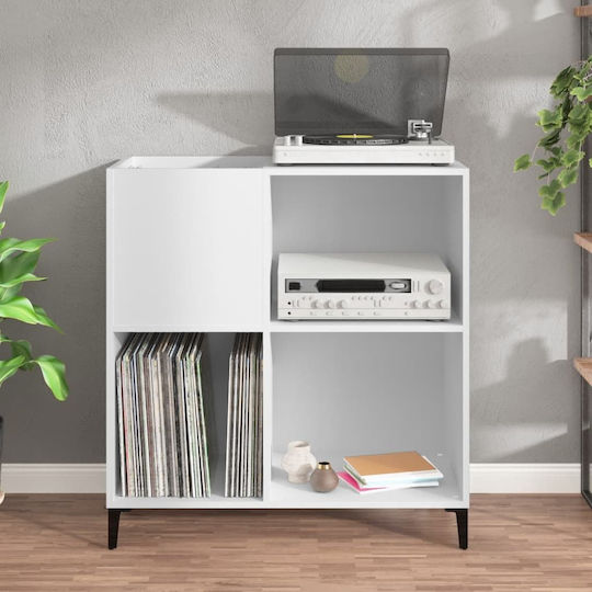 vidaXL Mobilier Hi-Fi cu 3 Rafturi Alb 38x84.5x89cm