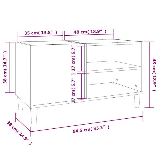 vidaXL Έπιπλο Hi-Fi με 2 Ράφια Λευκό 38x84.5x48cm