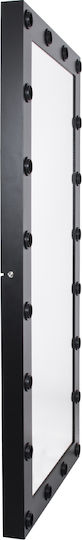 GloboStar Wall Mirror Full Length with Black Wooden Frame & LED Lighting 160x80cm 1pcs