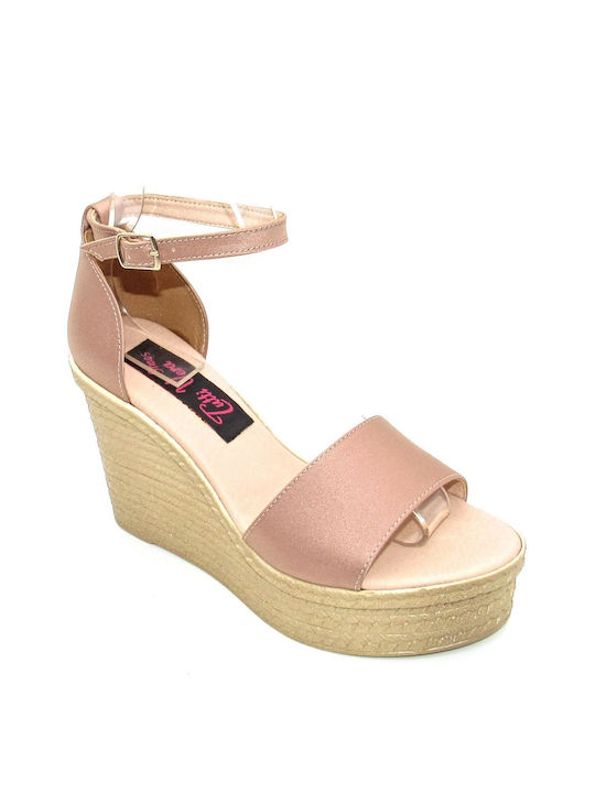 Si Bolleti Women's Ankle Strap Platforms Beige