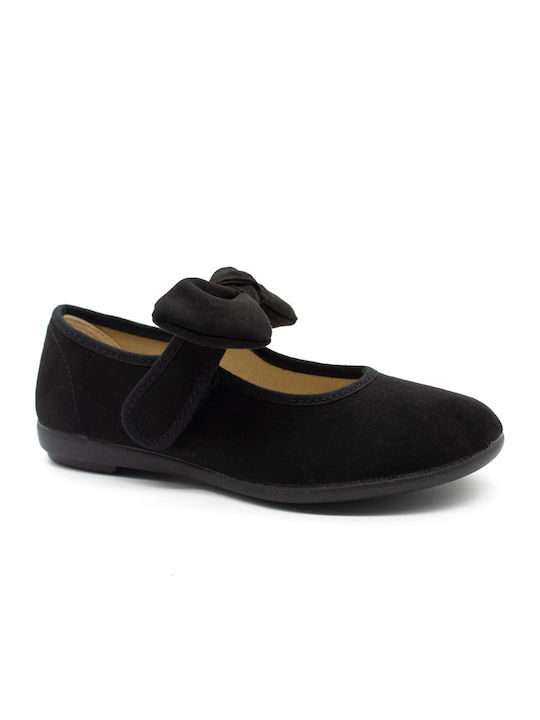 Παιδικές Μπαλαρίνες με Σκρατς Suede Μαύρες