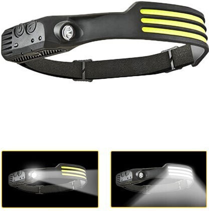 Ideahellas Rechargeable Headlamp LED IPX4 with Maximum Brightness 3000lm 4pcs Black