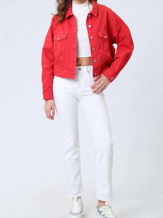 Women's Jean Trousers in Tapered Line White