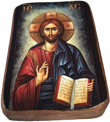 Christening Favor with Religious Icon made of Wood