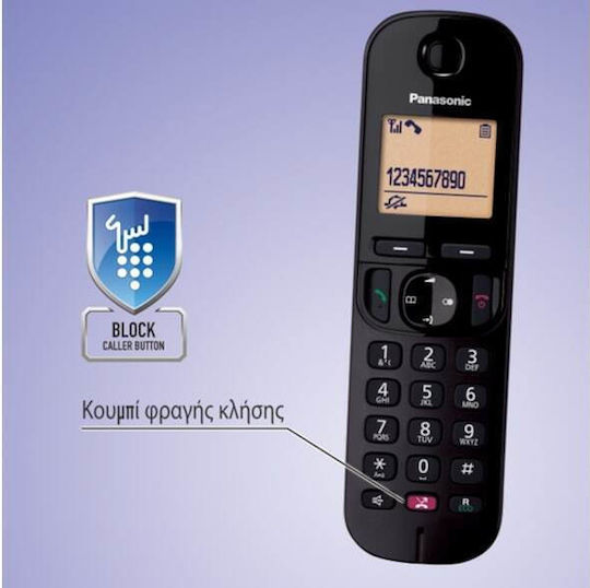 Panasonic KX-TGC250 Ασύρματο Τηλέφωνο με Ελληνικό Μενού Μαύρο