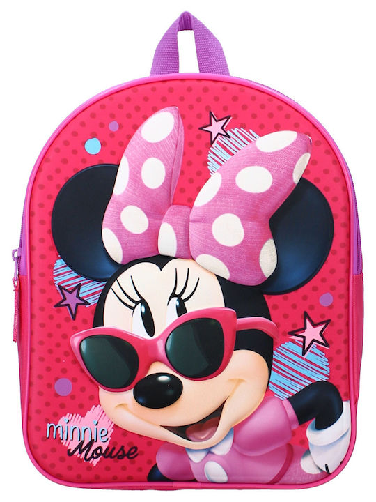 Disney Minnie Mouse 3D - Friends Around Town Σχολική Τσάντα Πλάτης Νηπιαγωγείου σε Ροζ χρώμα