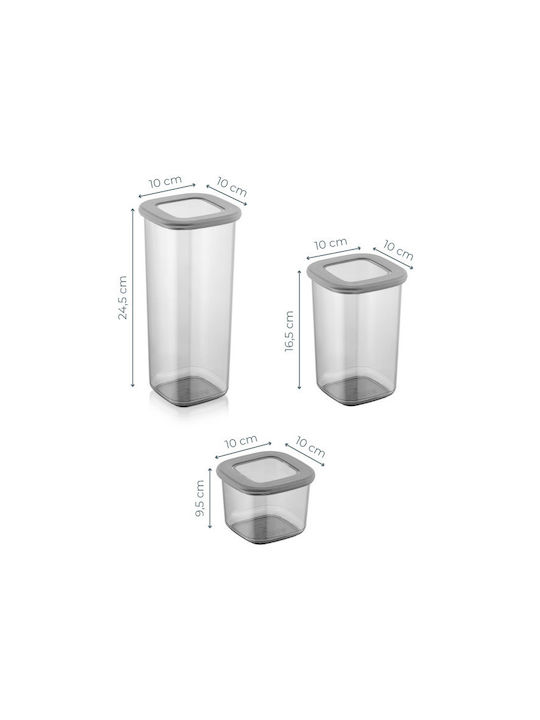 Hermia Set 9Stück Allgemeine Verwendung Glasgefäße mit Kunststoffverschluss Transparent 550ml