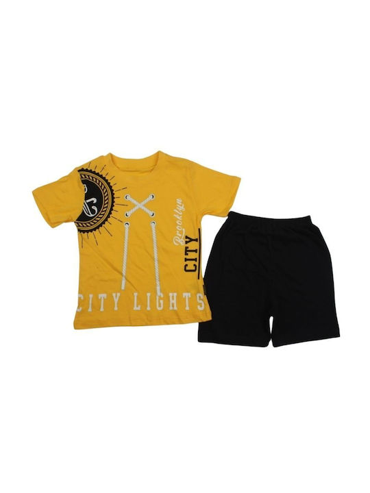 Moyes Kids Set with Shorts Summer 2pcs Yellow