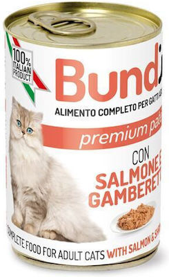 Bundy Adult Nasses Katzenfutter für Katze in Dose mit Lachs 400gr