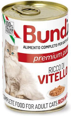 Bundy Adult Nasses Katzenfutter für Katze in Dose mit Rindfleisch 400gr