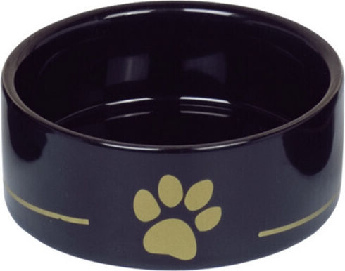 Nobby Ceramică Bol Mâncare pentru Câine & Pisică 550ml 15cm în Culoare Negru