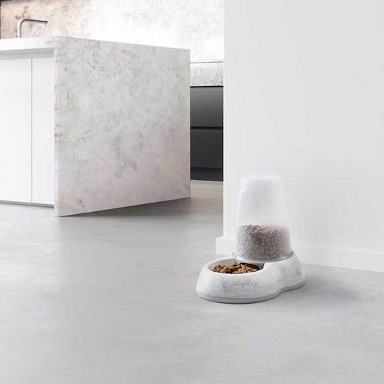 Savic Loop Marble Automatisch Kunststoff Schale mit Behälter Futter für Hund & Katze auf Basis von 3lt in Grau Farbe