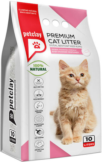 Petclay Άμμος Γάτας Μπετονίτης με Άρωμα Baby Powder 10lt