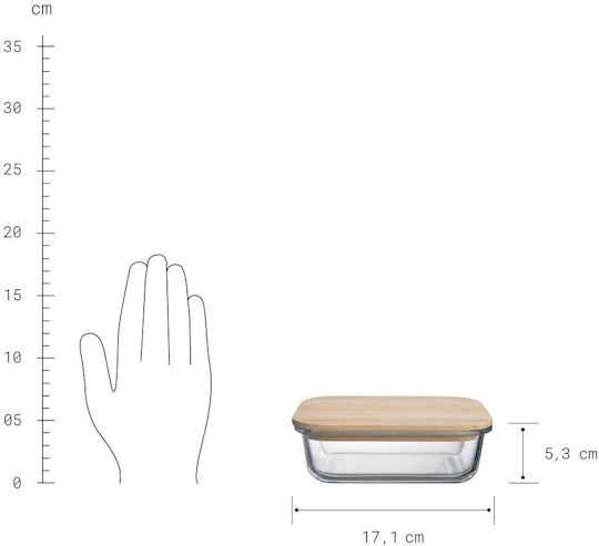 Butlers Δοχείο Φαγητού Μπαμπού Διάφανο 600ml