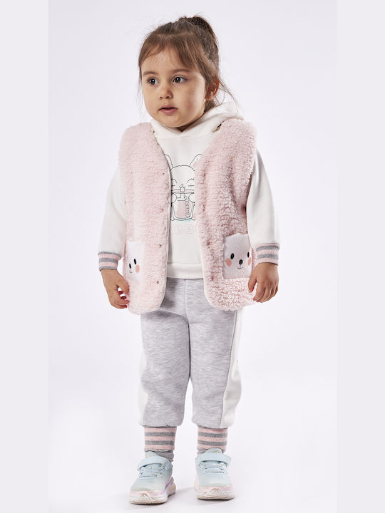 Εβίτα Kids Set with Leggings Winter 3pcs Pink