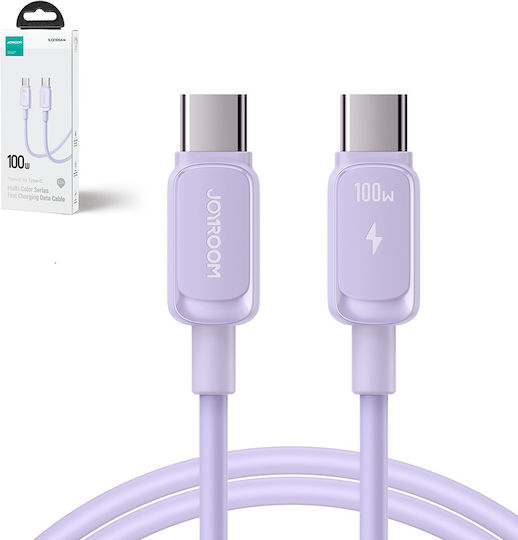 Joyroom S-CC100A14 USB 2.0 Cable USB-C male - USB-C 100W PD Μωβ 1.2m