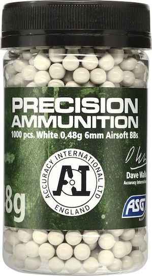 Asg Precision Ammunition Soft 0,48g 1000τμχ White 6.0mm