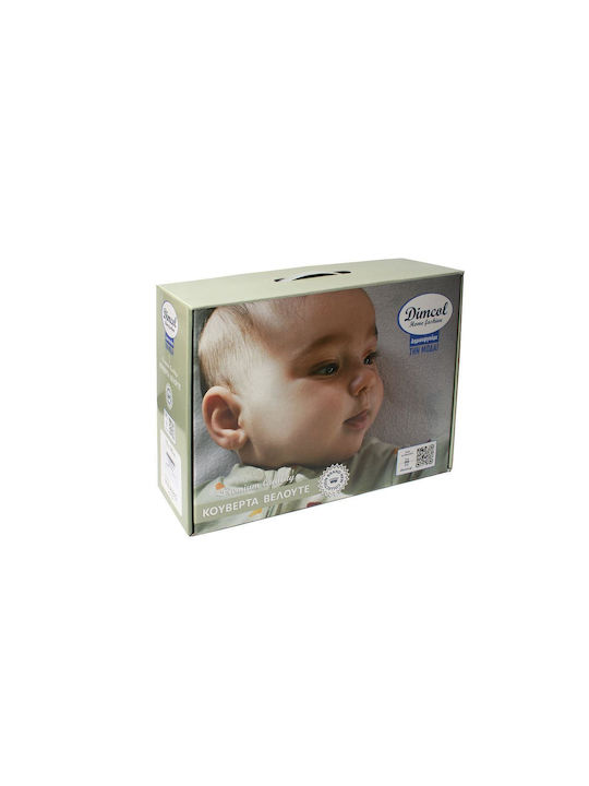 Dimcol Blanket Cot Moon Velvet Gray Light Grey Dimcol 110x140cm