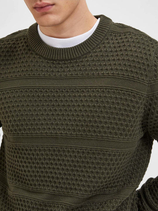 Selected Herren Langarm-Pullover Khaki