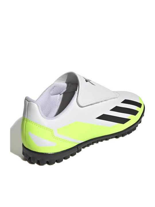 X Crazyfast.4 Kids Turf Soccer Shoes without Laces White
