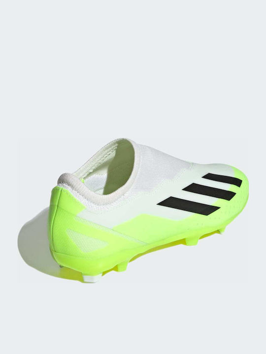 X Crazyfast.3 Kids Molded Soccer Shoes with Sock without Laces White